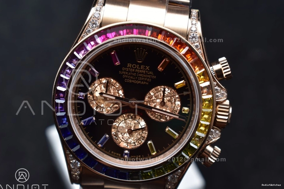 776 Bracelet Daytona Dial Best Edition ZF SH Black Diamonds 1:1 Durable on Rainbow 116595RBOW RG 0503